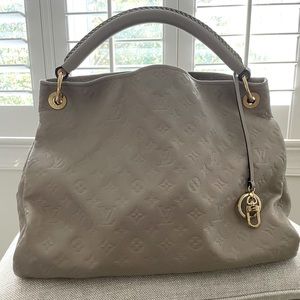 Authentic Louis Vuitton Empreinte Leather Artsy MM Shoulder Bag - Taupe